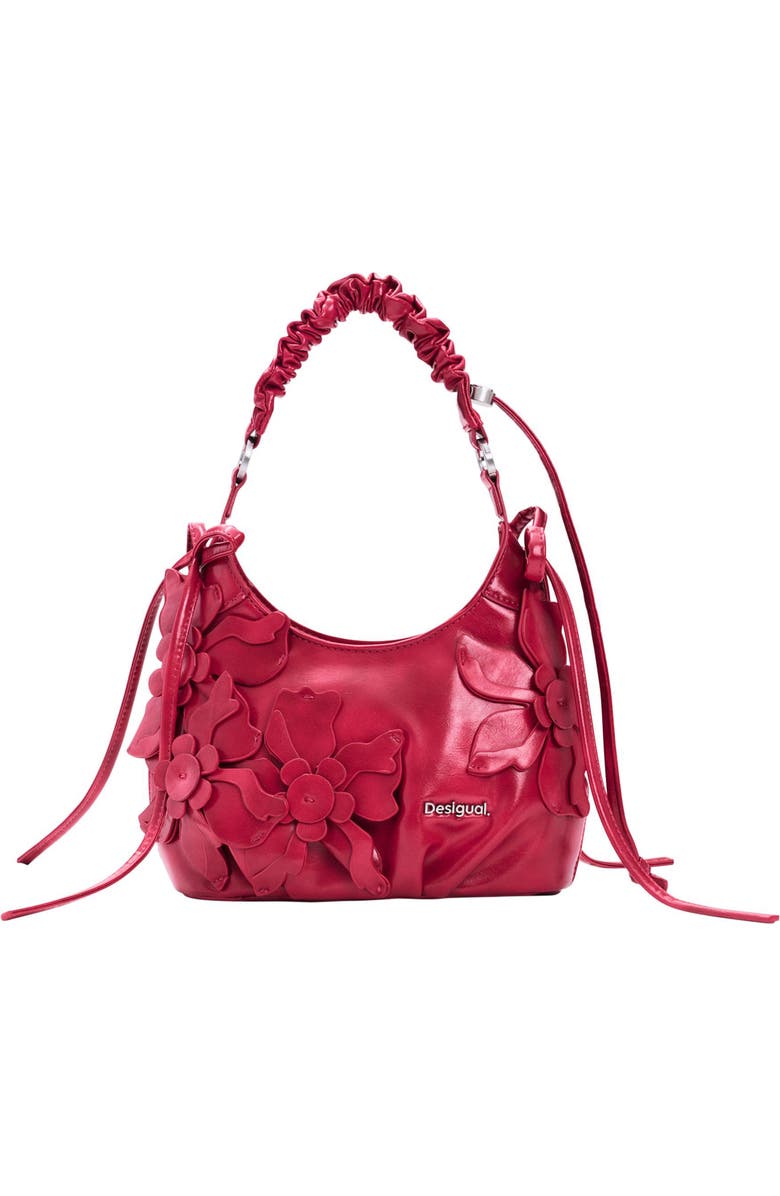 Desigual Faux Leather Shoulder Bag, Main, color, Red