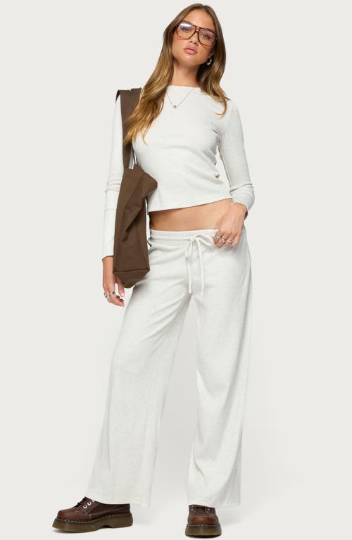 Edikted Cicilia Rib Drawstring Pants In White