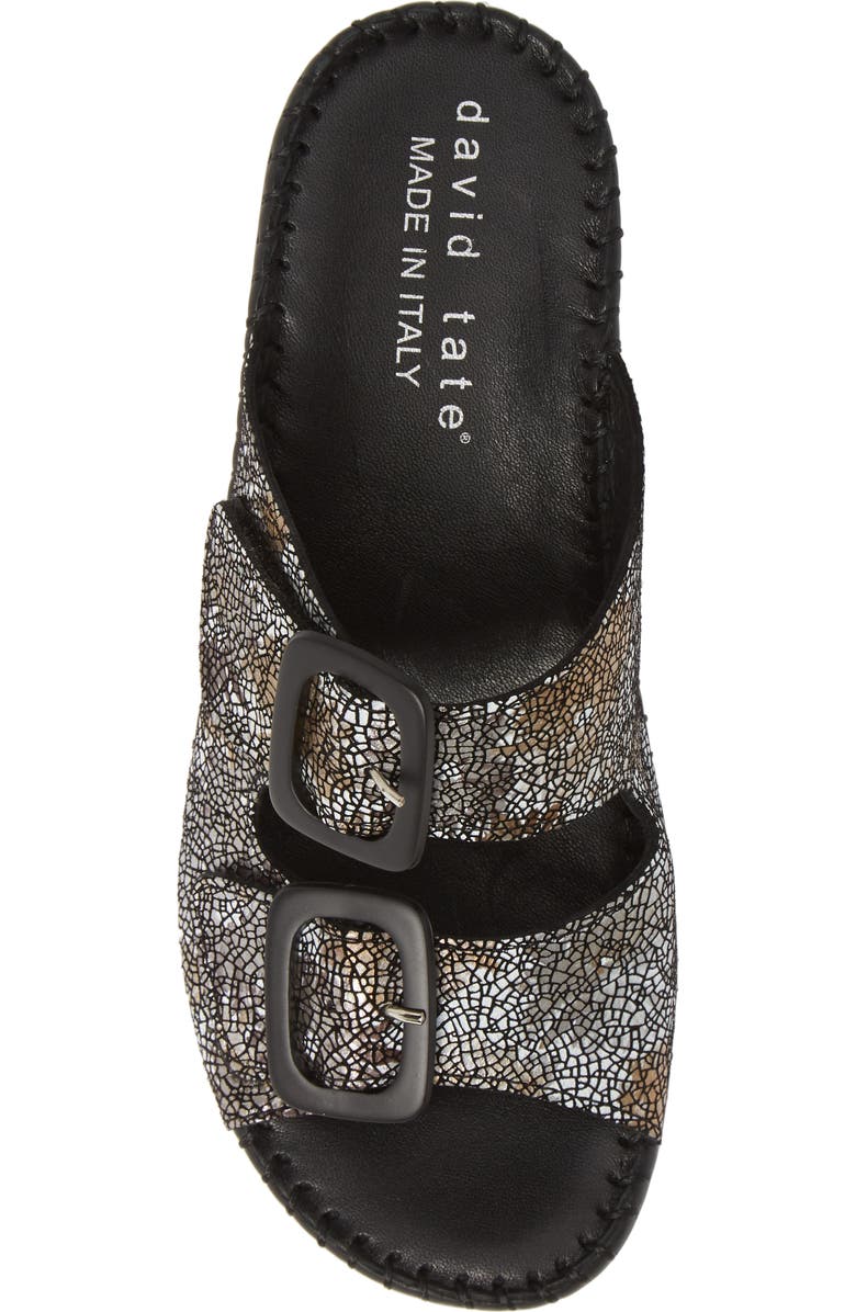David Tate La Vida Slide Sandal, Alternate, color, Black Leather