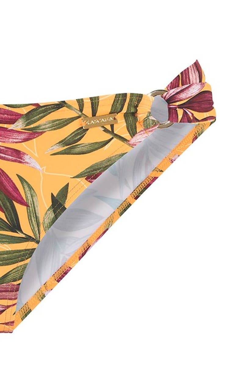 LASCANA Women's Tropical Print Classic Bikini Bottom, Alternate, color, Yellow Printed
