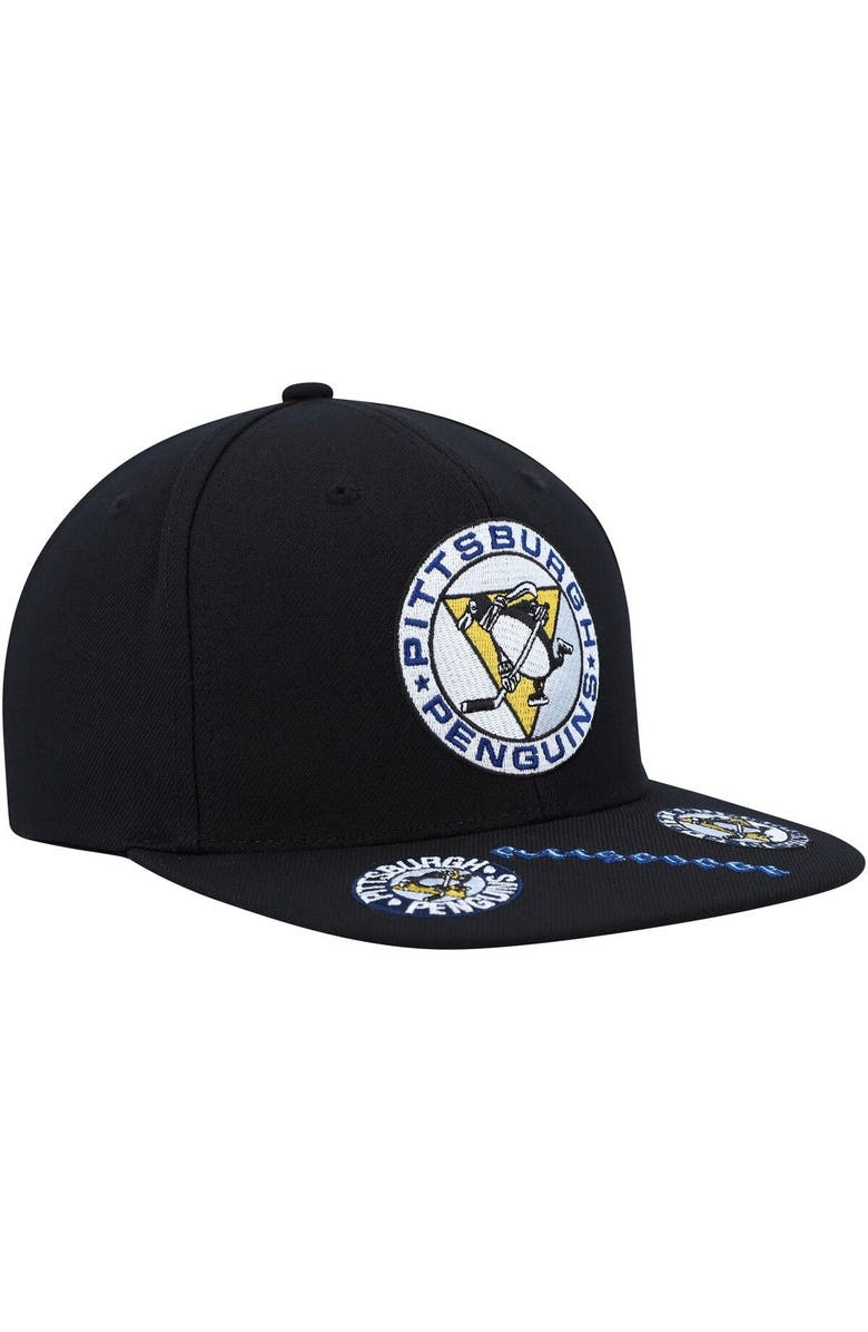 Mitchell & Ness Men's Mitchell & Ness Black Pittsburgh Penguins Vintage Hat Trick Snapback Hat, Alternate, color, Black