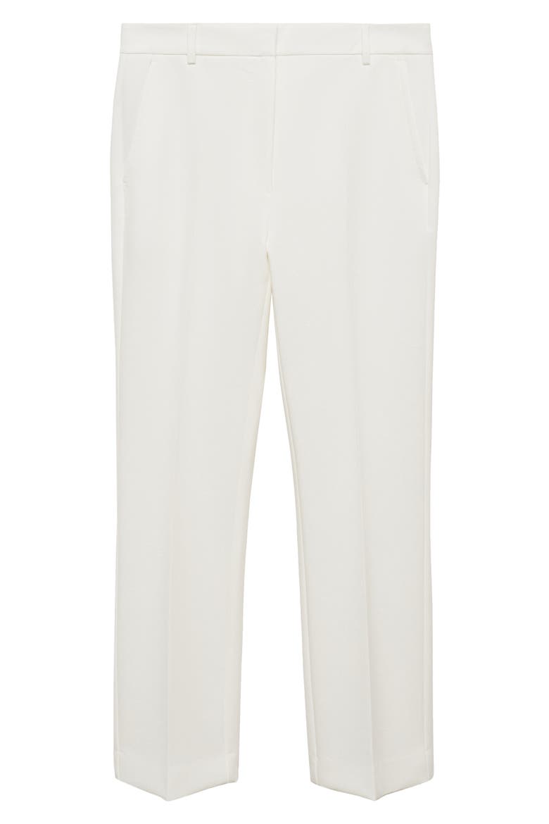 Pleated Straight Leg Ankle Pants, Alternate, color, WHITE