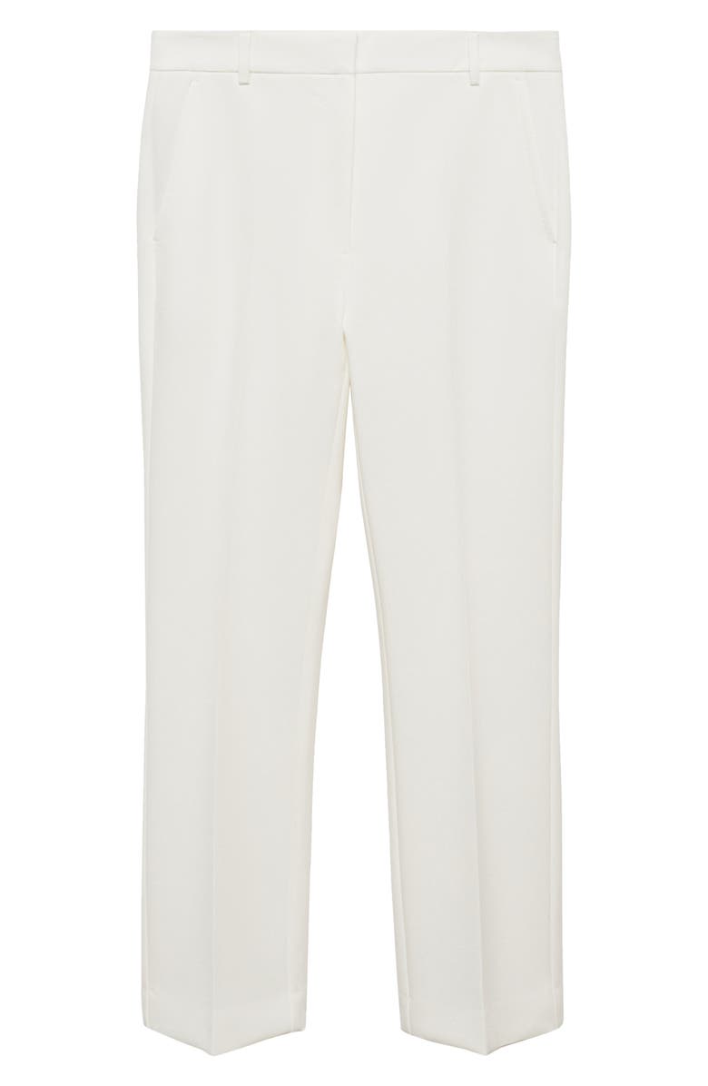 MANGO Pleated Straight Leg Ankle Pants, Alternate, color, White