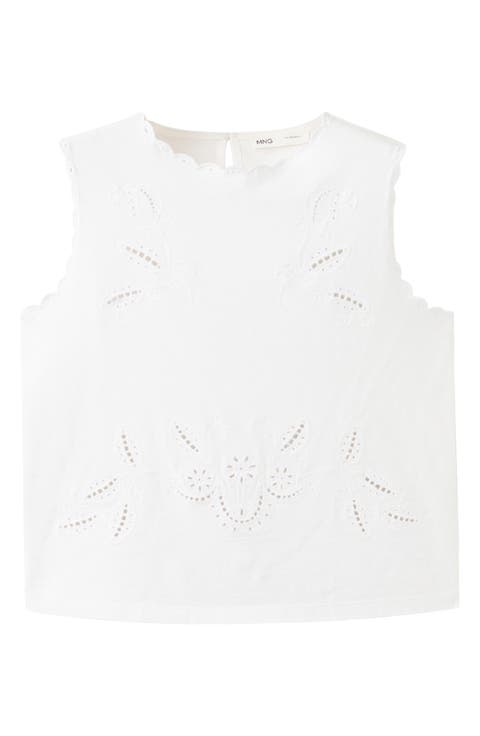 Openwork Embroidery Cotton Tank