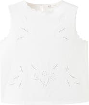 MANGO Openwork Embroidery Cotton Tank