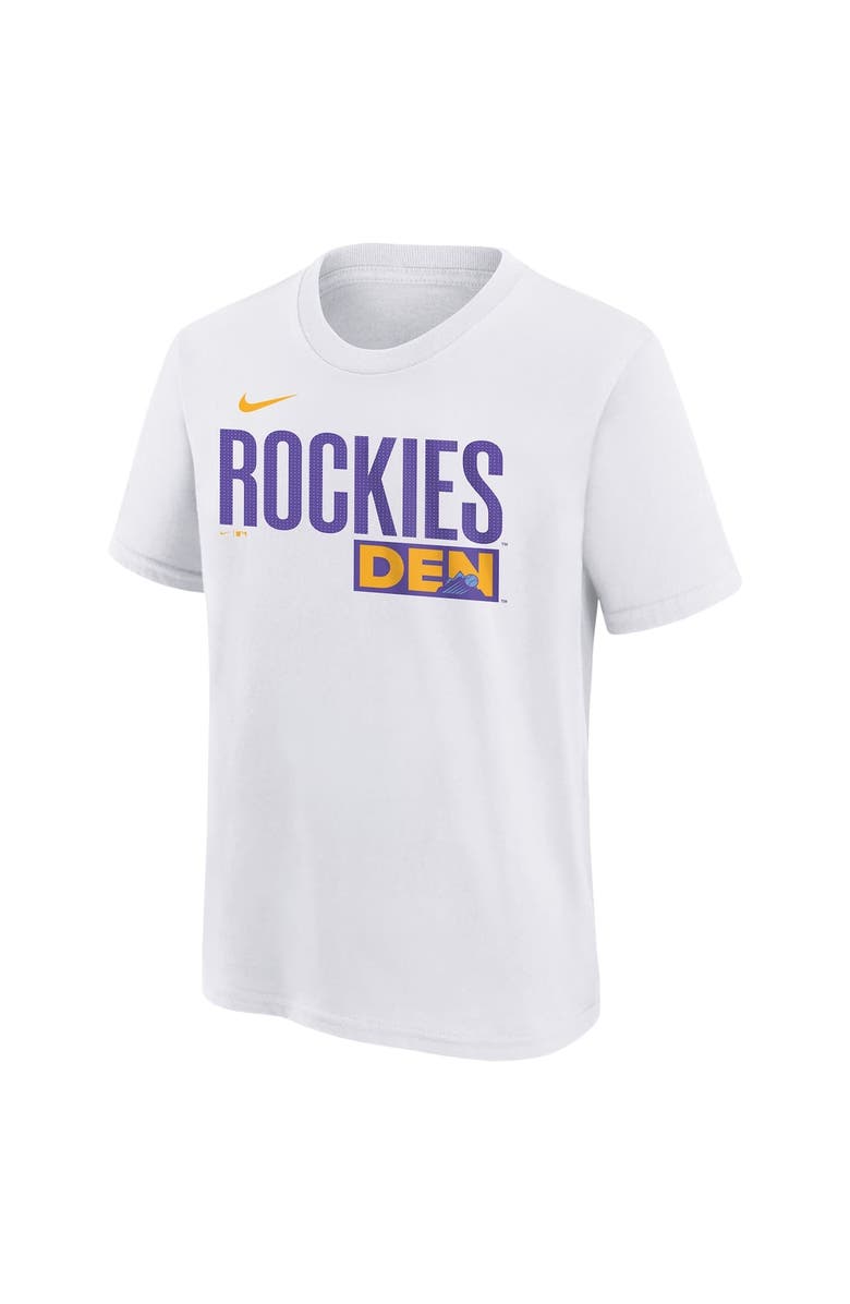 Nike Youth Nike White Colorado Rockies 2025 City Connect Wordmark T-Shirt, Alternate, color, White
