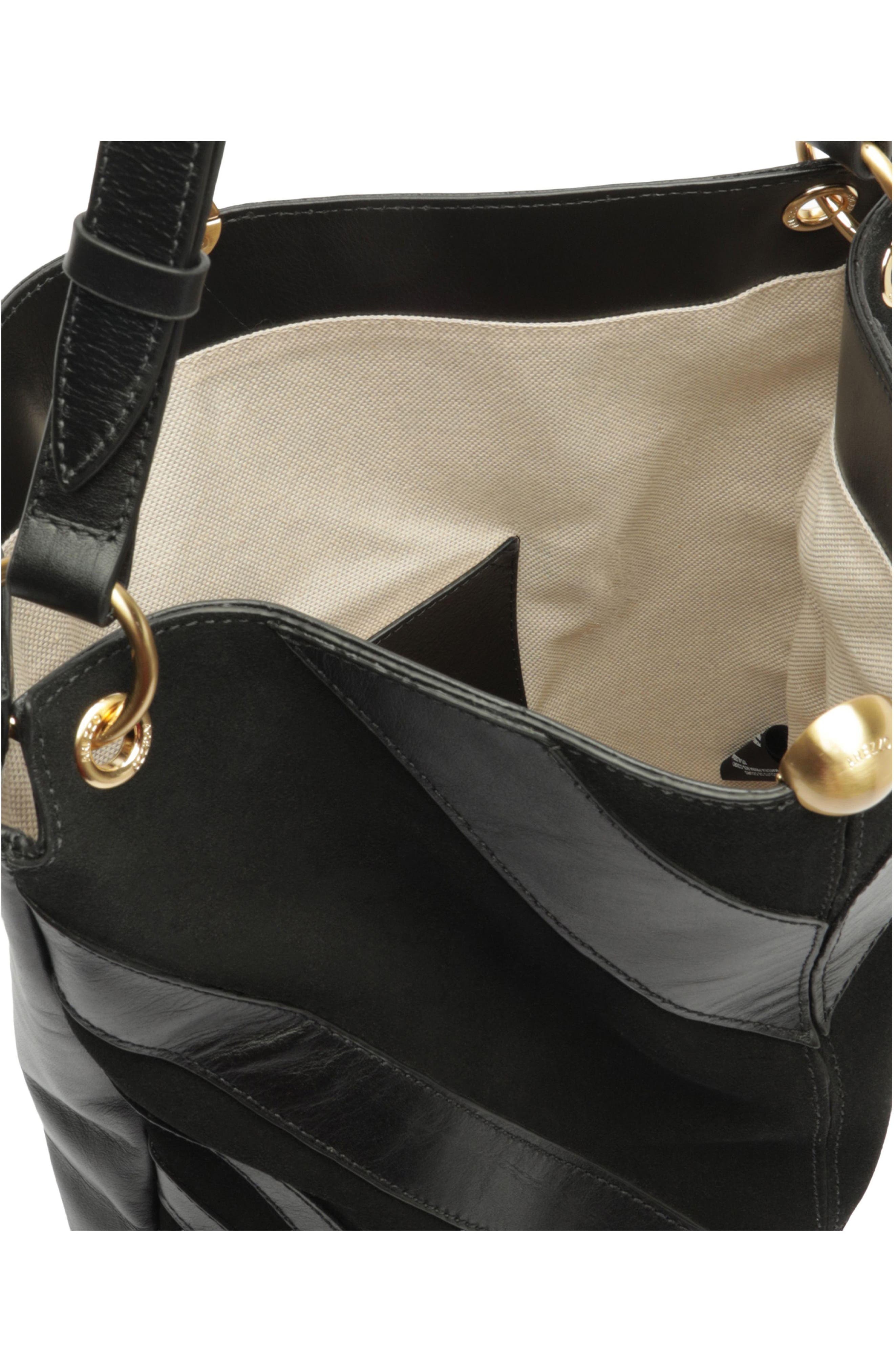 Aurora Large Leather Hobo Bag, Alternate, color, BLACK