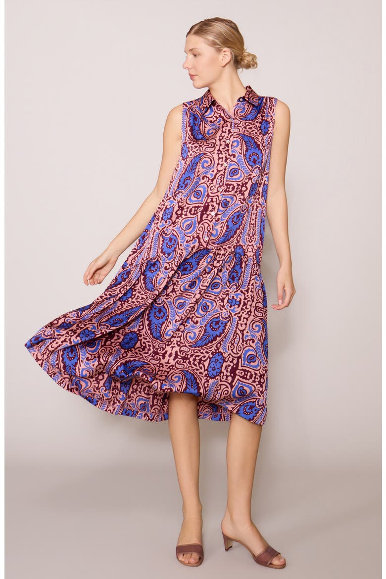 Sleeveless Shirtdress, Alternate, color, PURPLE MULTI