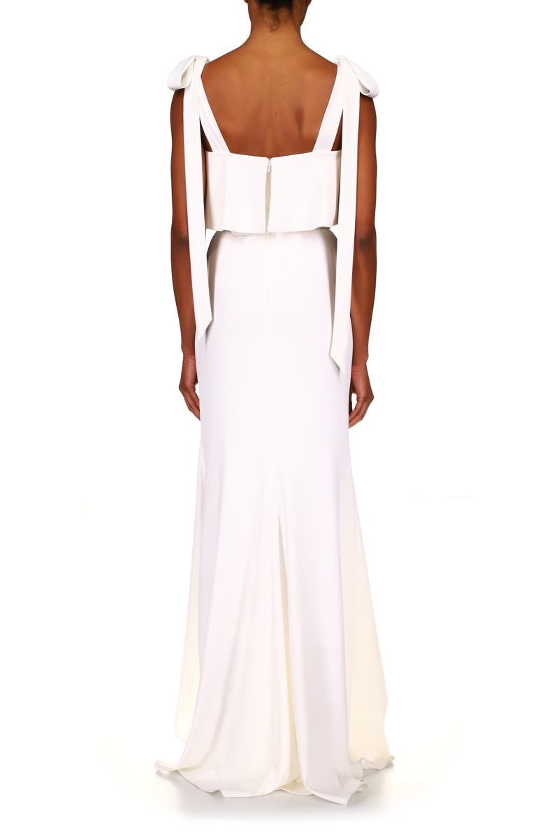Badgley Mischka Collection Badgley Mischka Sleeveless Crepe High/Low Gown, Alternate, color, 