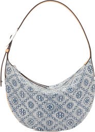 Tory Burch Small T Monogram Denim Balloon Bag