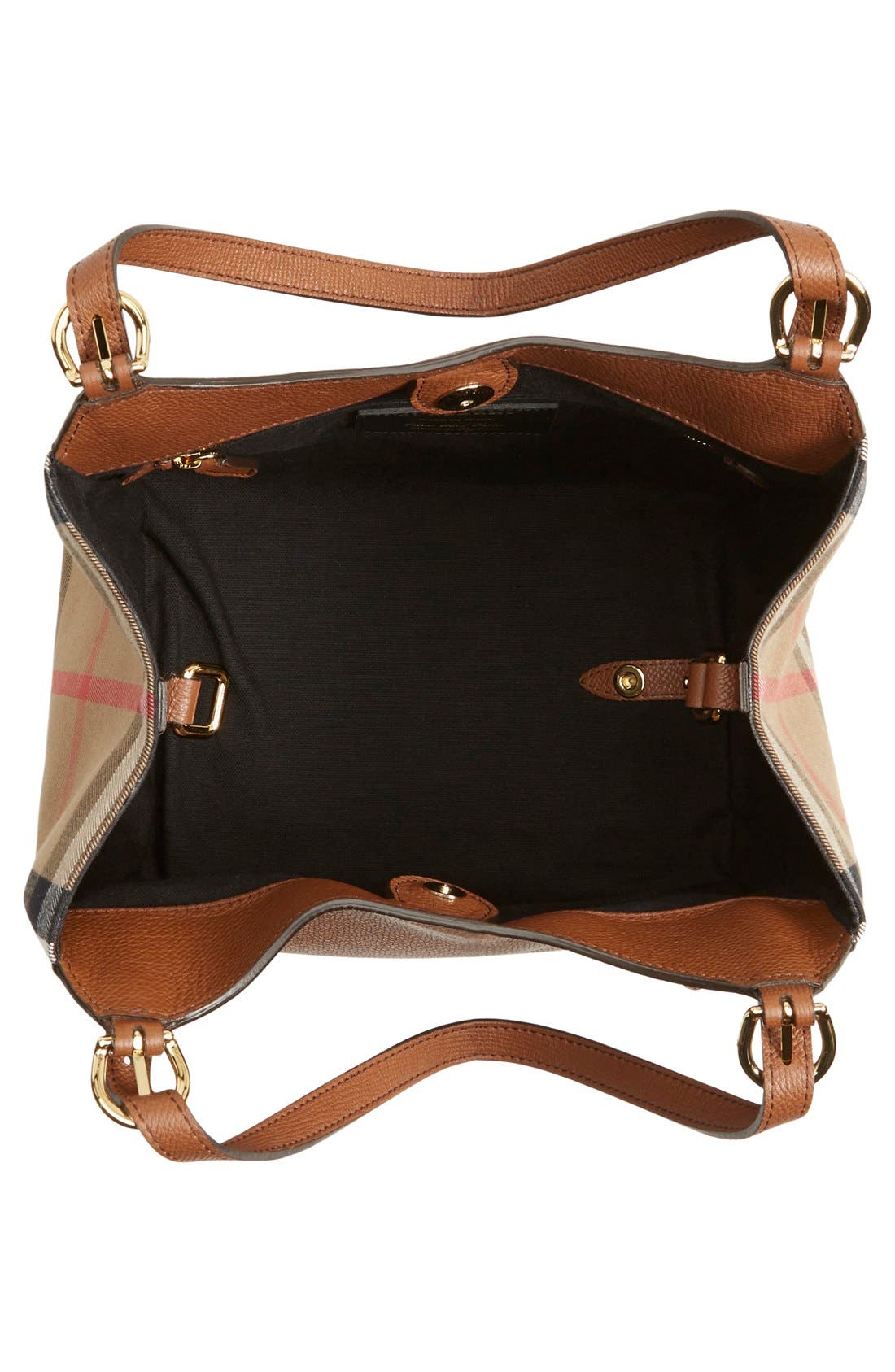 Burberry 'Canterbury' House Check & Leather Tote, Alternate, color, 