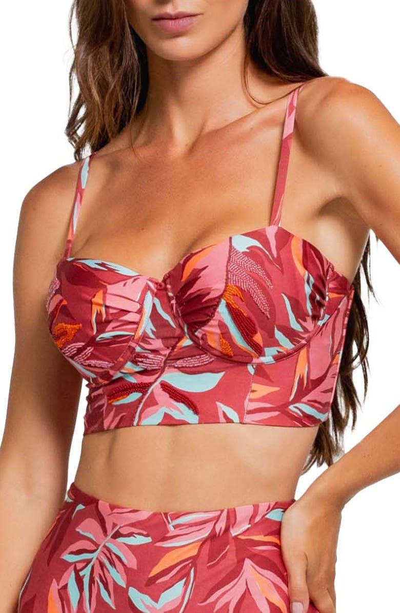 Cosita Linda Underwire Bustier Bikini Top, Main, color, 