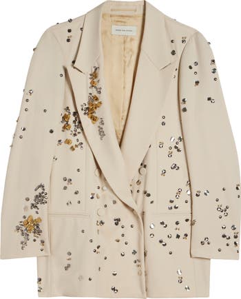 【Dries Van Noten】ブリンク ビス ダブルブレストブレザー Dries Van Noten Blink Embellished Double Breasted Wool