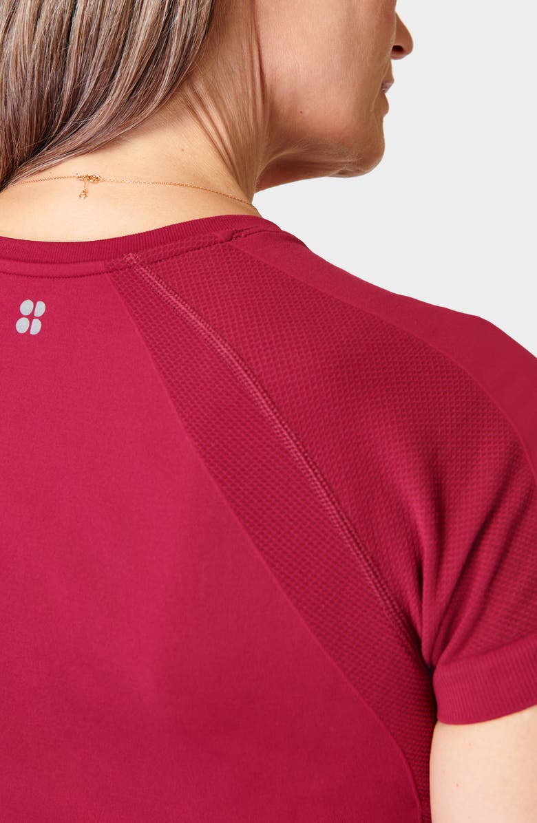 Sweaty Betty Athlete Seamless Workout T-Shirt, Alternate, color, Vamp Red