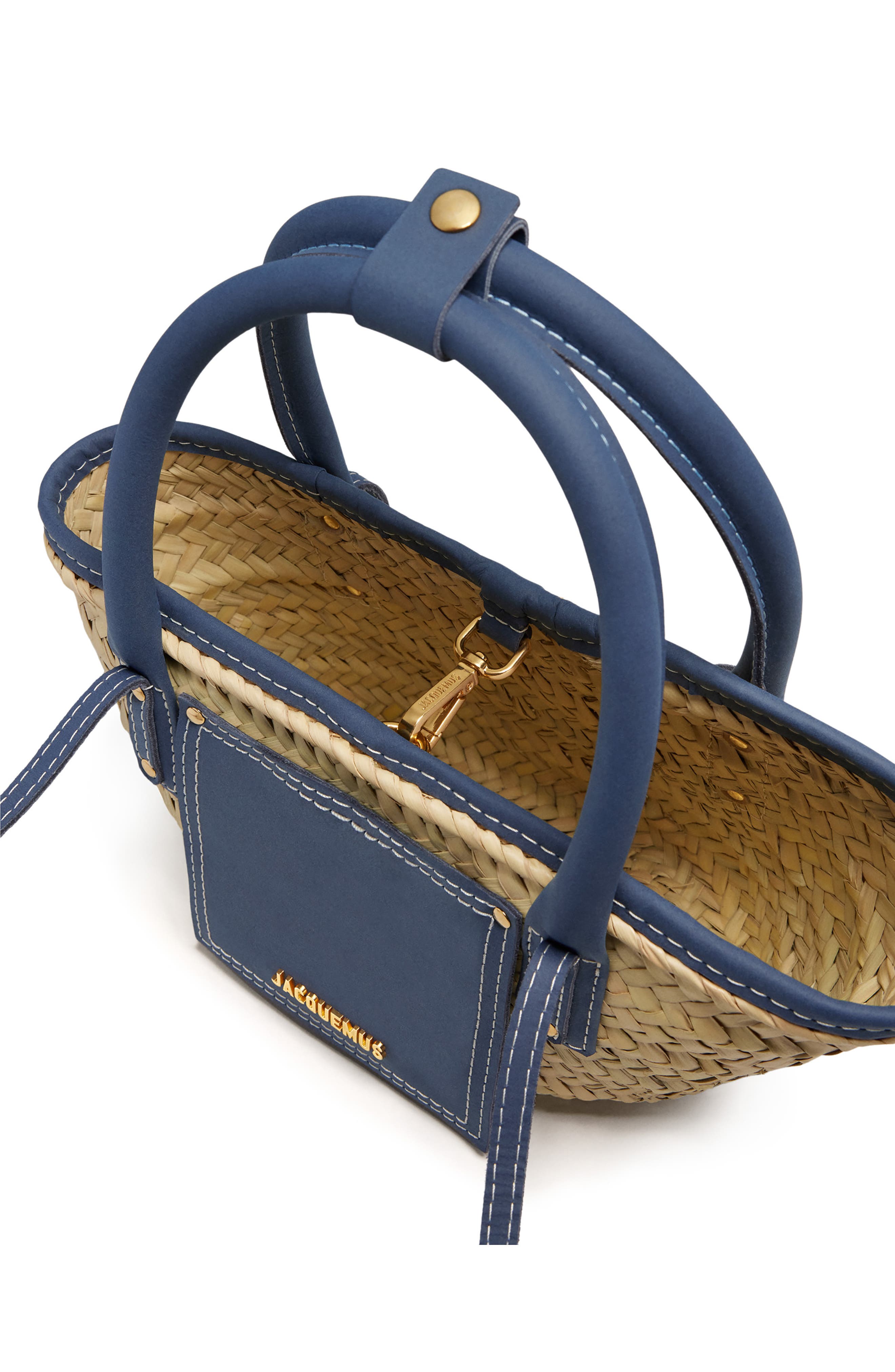 Jacquemus Le Petit Panier Soli Woven Palm Basket Bag (Women