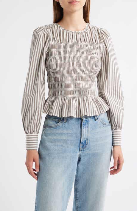Rails Tabi Smocked Peplum Top