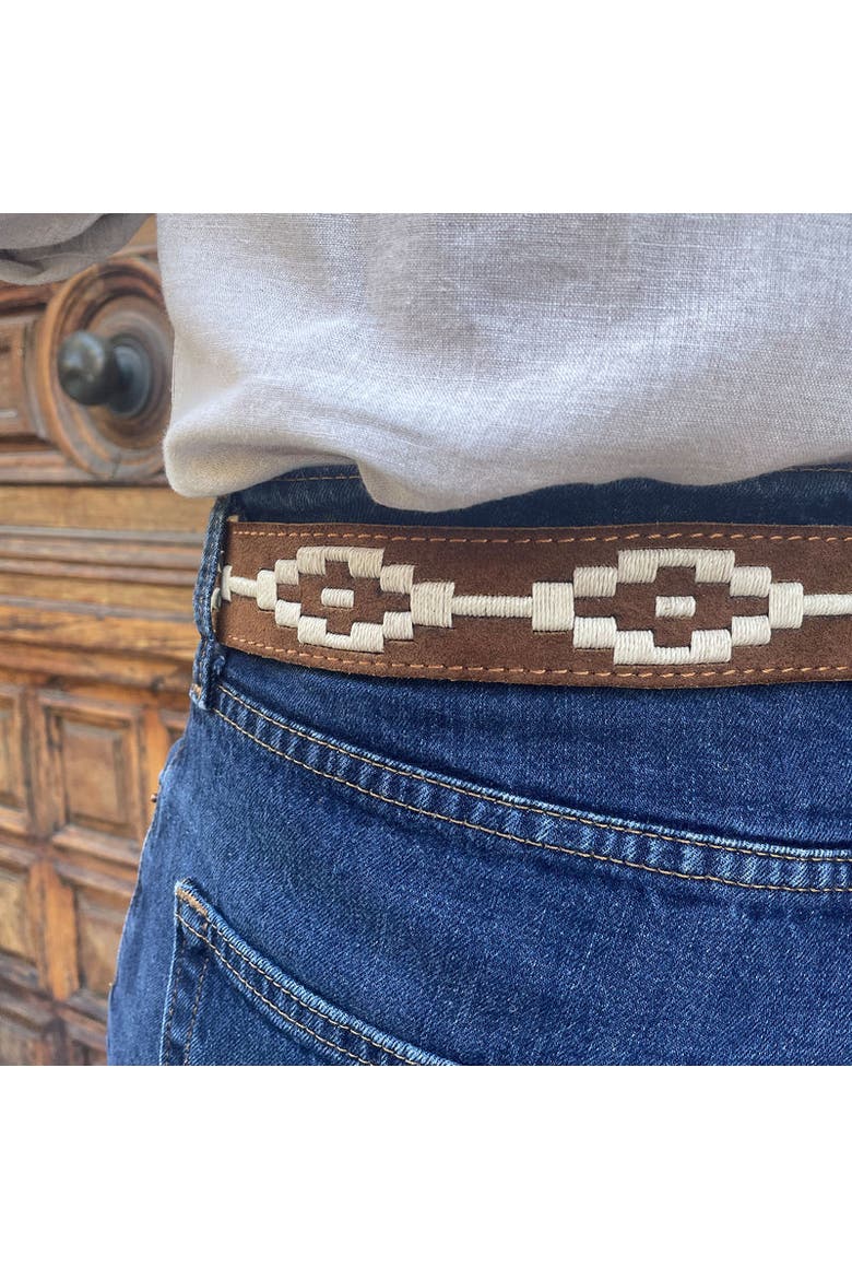 Confianza Suede Belt, Alternate, color, Tan/Cream