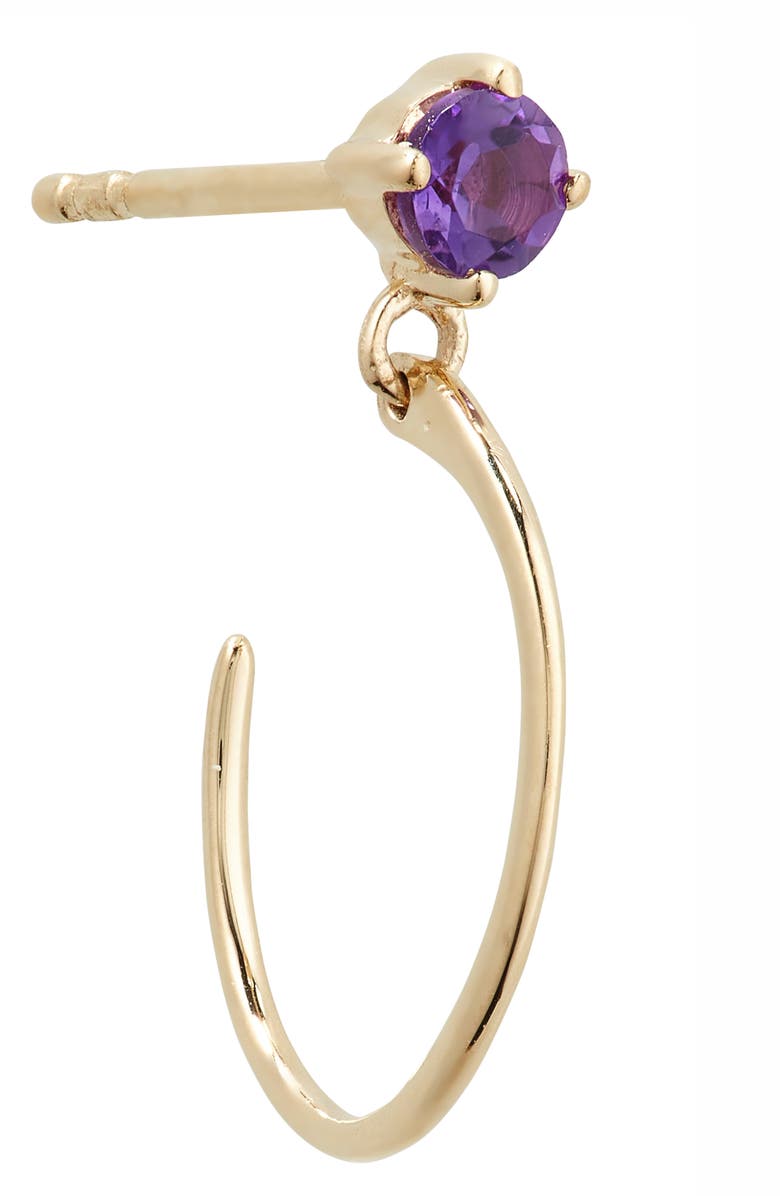 Bony Levy 14K Gold Amethyst Hoop Earrings, Alternate, color, 