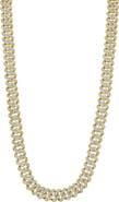 Adornia Men's Pavé Cubic Zirconia 10mm Curb Chain Necklace