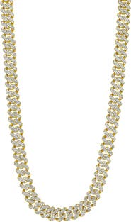 Adornia Men's Pavé Cubic Zirconia 10mm Curb Chain Necklace