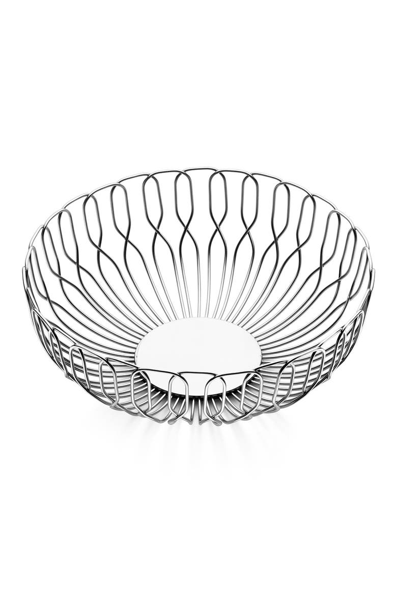 Alfredo Small Bread Basket, Main, color, SILVER