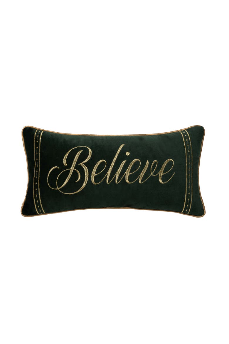 Gold Believe Pillow, Main, color, Gold