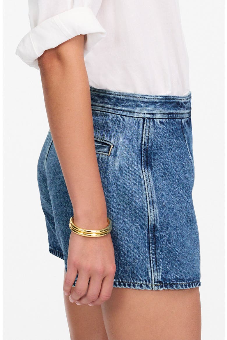 Denim Micro Mini Wrap Skort, Alternate, color, NORTHAM WASH