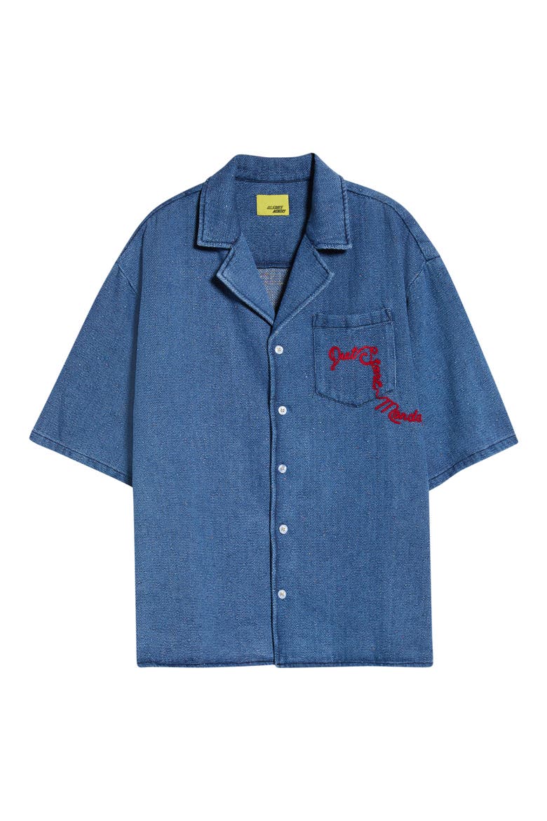 Dropoff Canvas Camp Shirt, Alternate, color, INDIGO/ RED