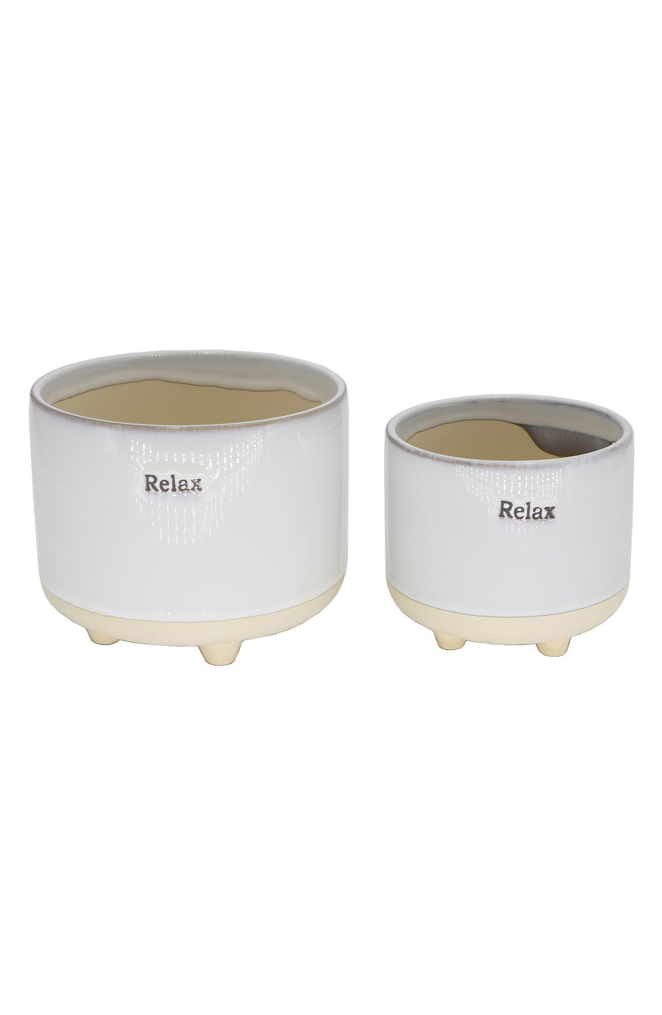 FLORA BUNDA In Text Relax 2-Piece Ceramic Pot Set | Nordstromrack