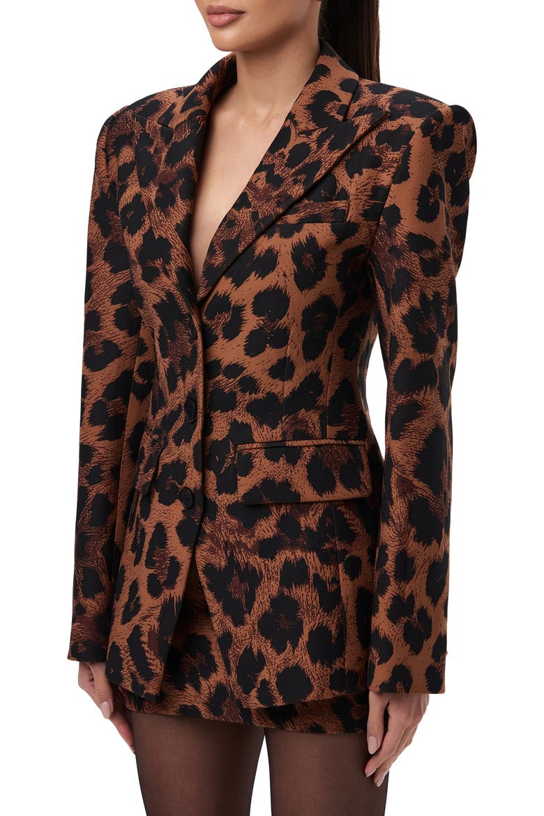 Fitted Blazer, Alternate, color, LEOPARD