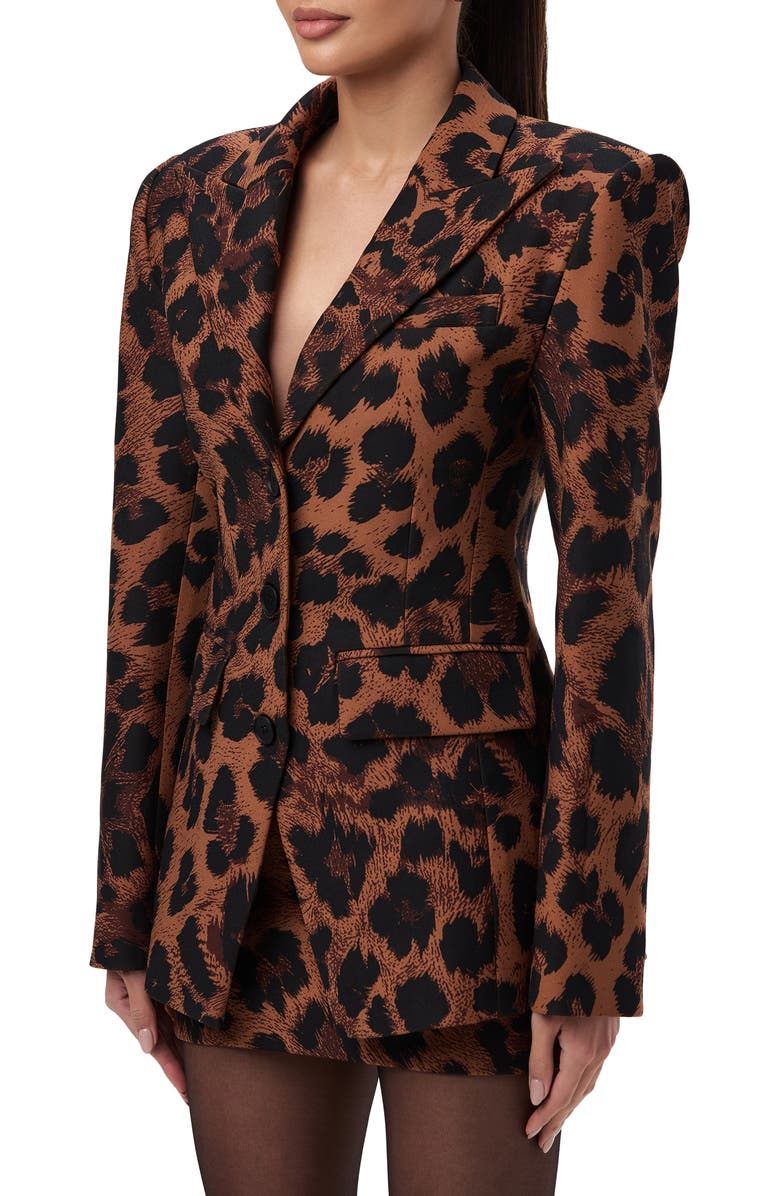 Naked Wardrobe Fitted Blazer, Alternate, color, Leopard