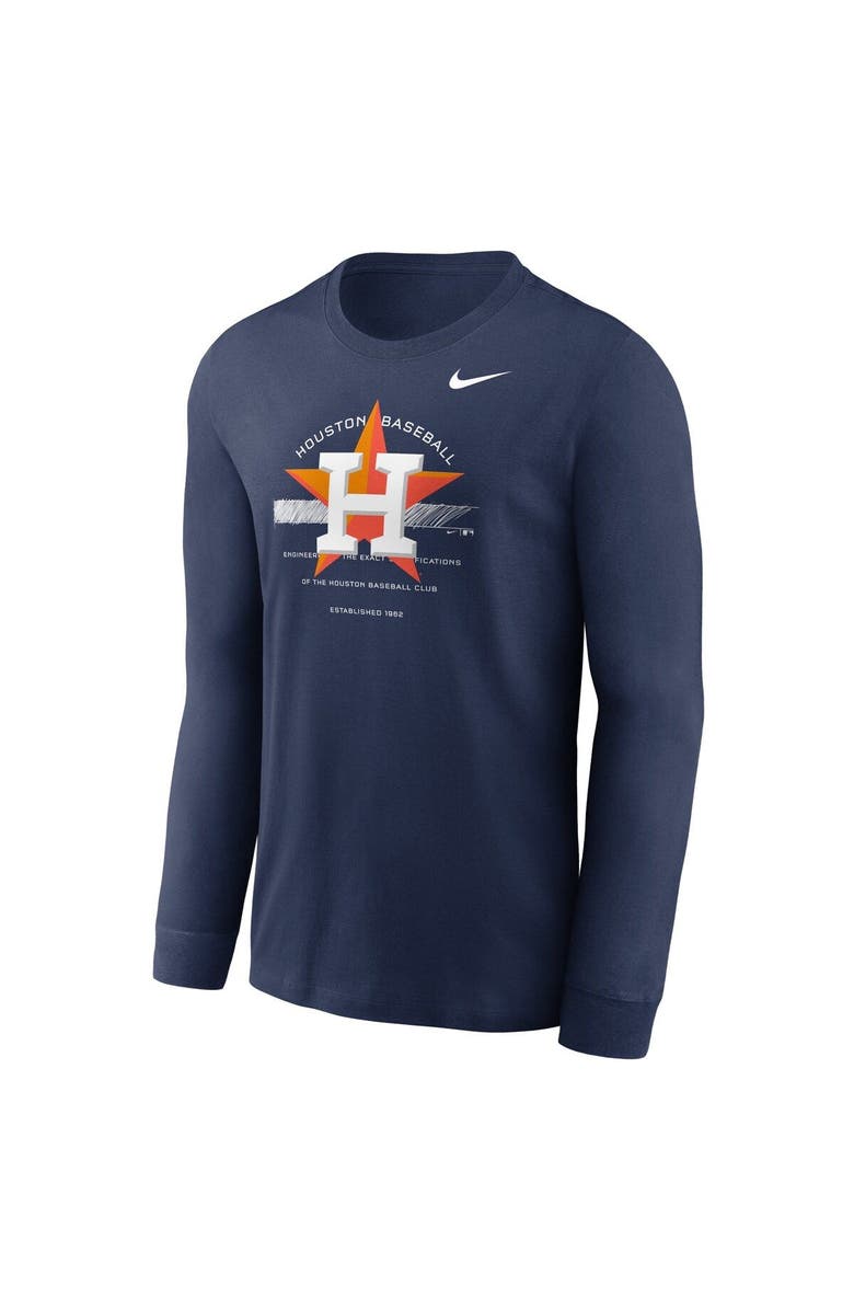 Nike Men's Nike Navy Houston Astros Over Arch Performance Long Sleeve T-Shirt, Alternate, color,