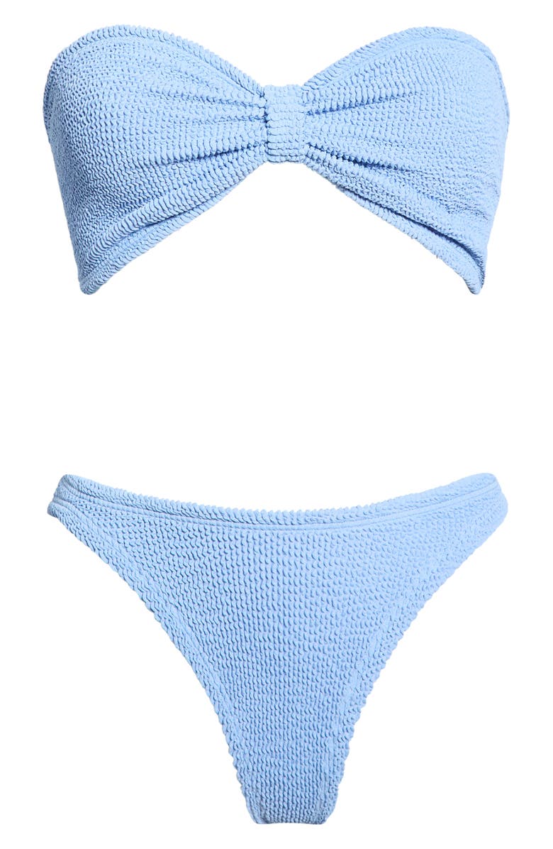 Hunza G Jean Crinkle Bandeau Two-Piece Swimsuit, Main, color, Cornflower