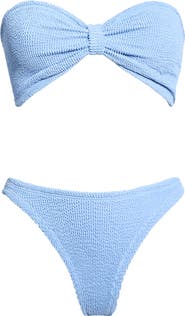 Hunza G Jean Crinkle Bandeau Two-Piece Swimsuit