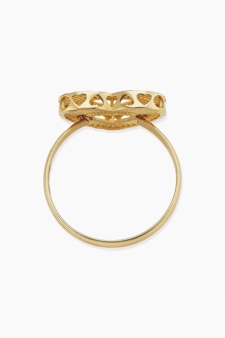 14K Gold Icon Heart Ring, Alternate, color, Yellow Gold