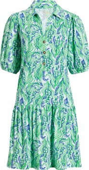 Lilly Pulitzer® Bingley Short Sleeve Cotton Drop Waist Minidress