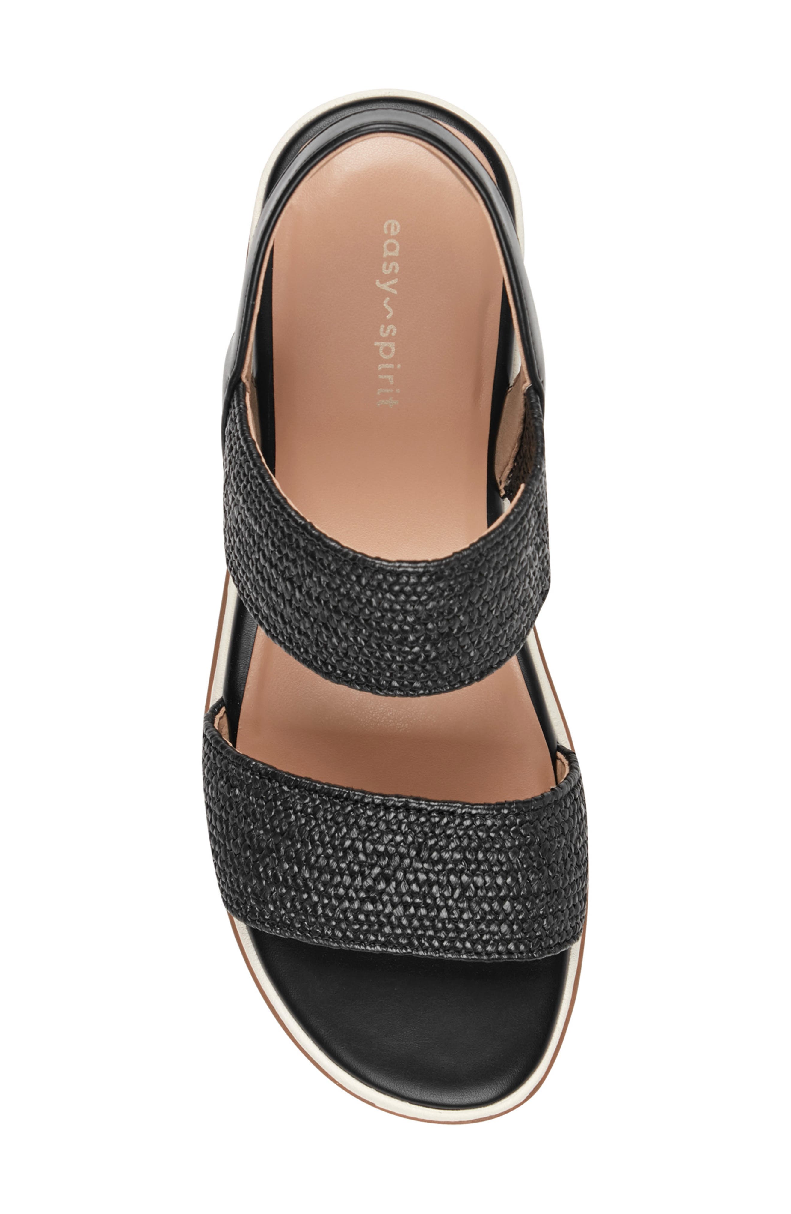Easy Spirit Sanna Wedge Sandal, Alternate, color, Black