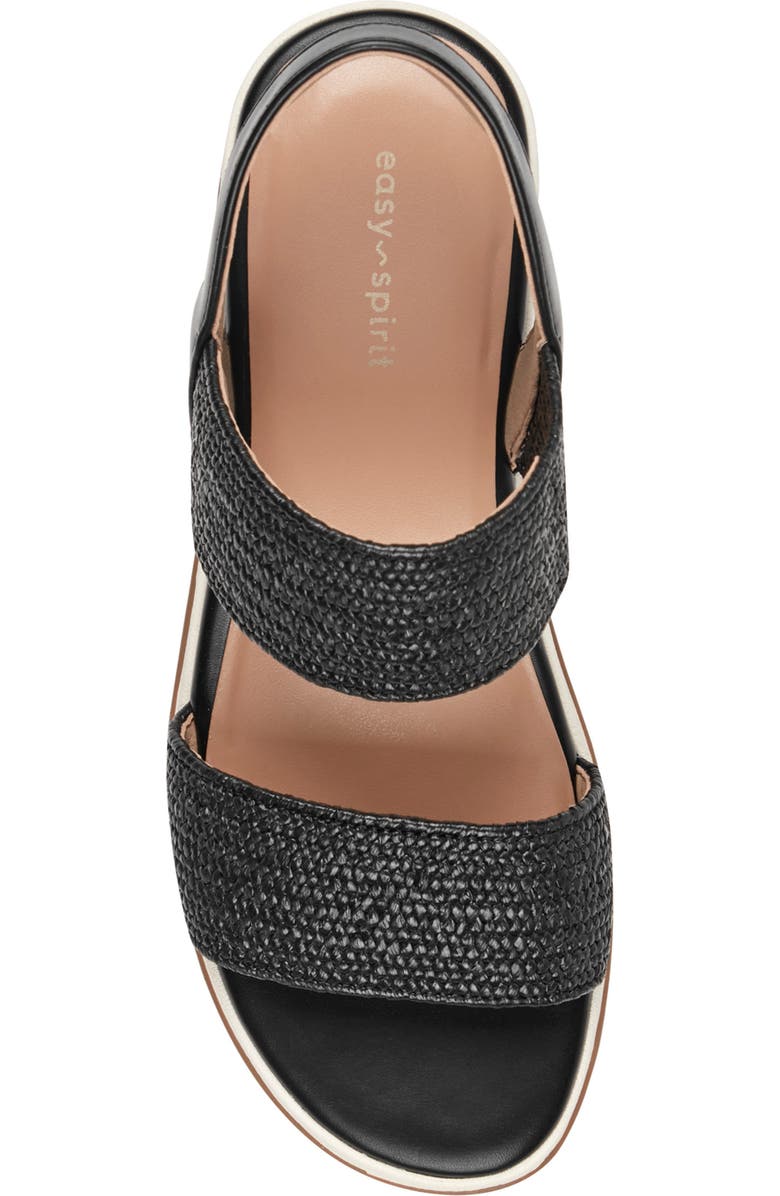 Easy Spirit Sanna Wedge Sandal, Alternate, color, Black