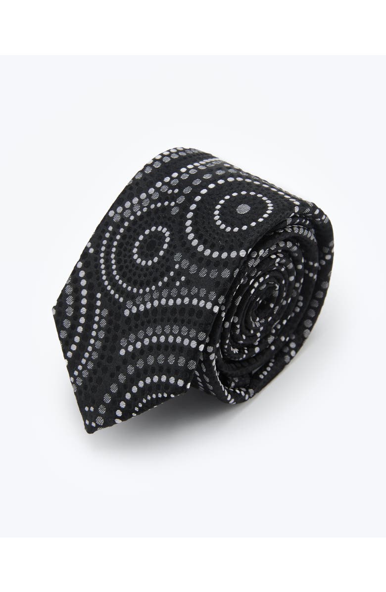Knottery & Co Halo Dots Silk Jacquard Tie, Main, color, Black