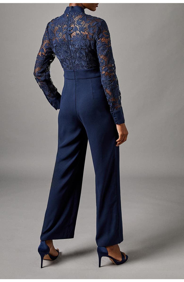 Coast Lace Tie Neck Jumpsuit, Alternate, color, Navy