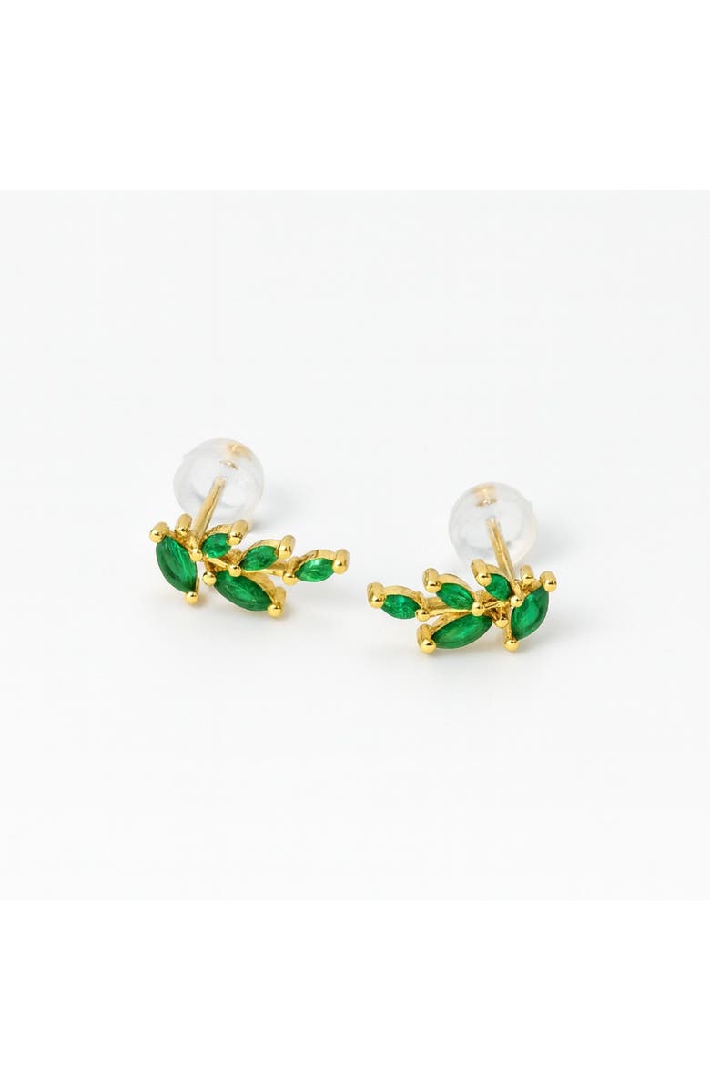 Ivy & Pearl Co. Haifa Emerald Olive Studs, Main, color, Emerald Olive