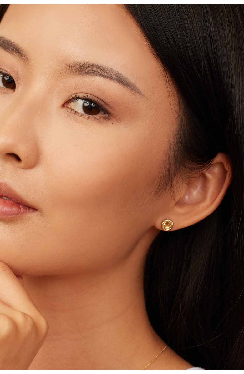 Oradina 14K Yellow Gold Infinite Love Studs, Alternate, color, Yellow Gold