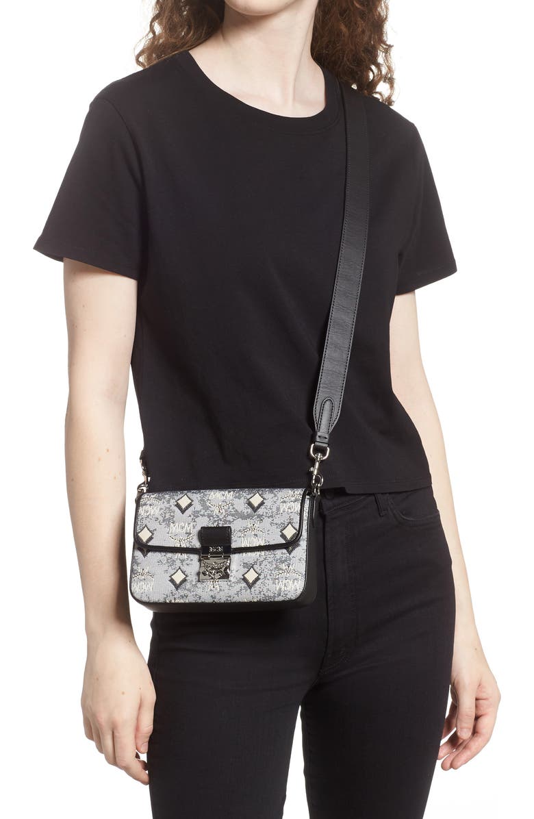 MCM Small Jacquard Crossbody Bag, Alternate, color,