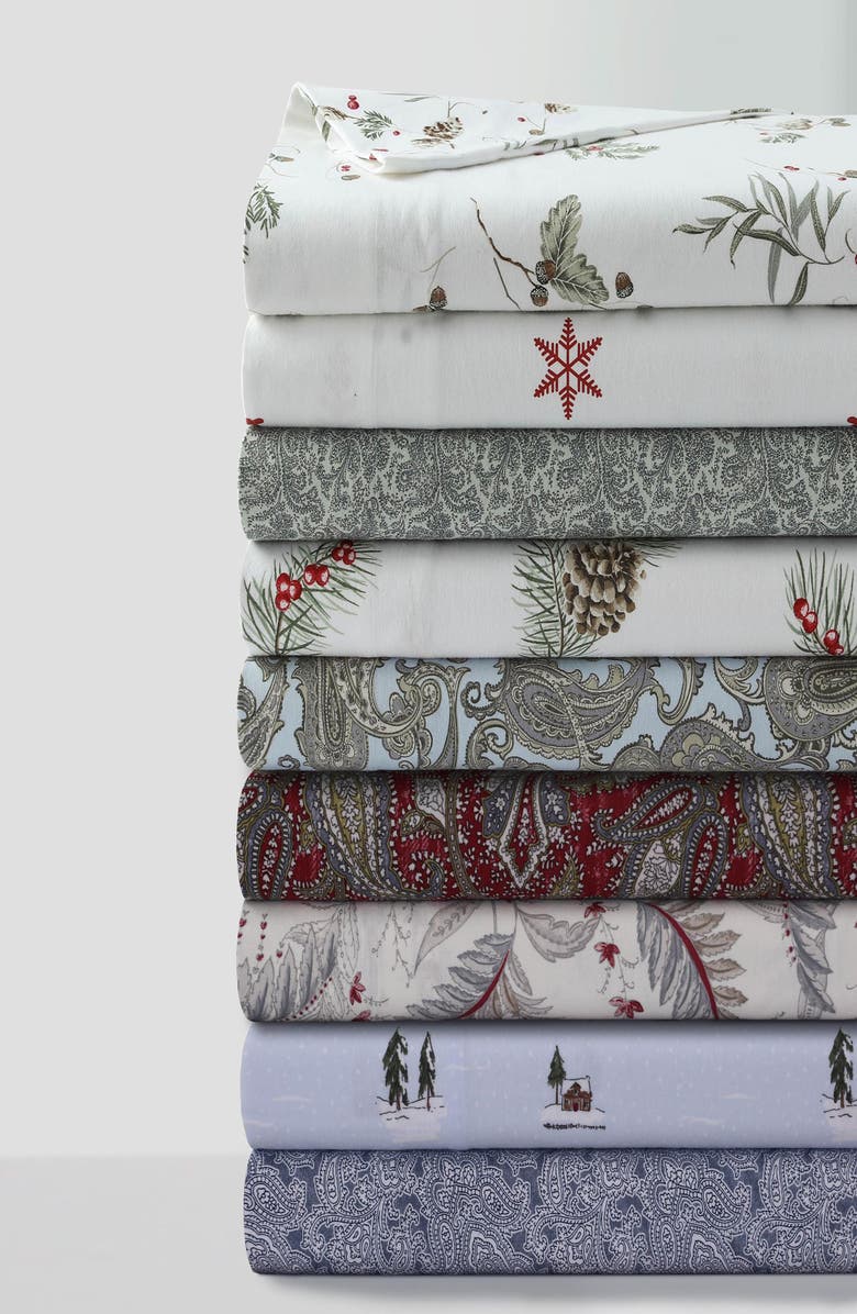 AZORES HOME Print Cotton Flannel Sheet Set, Alternate, color, Bella