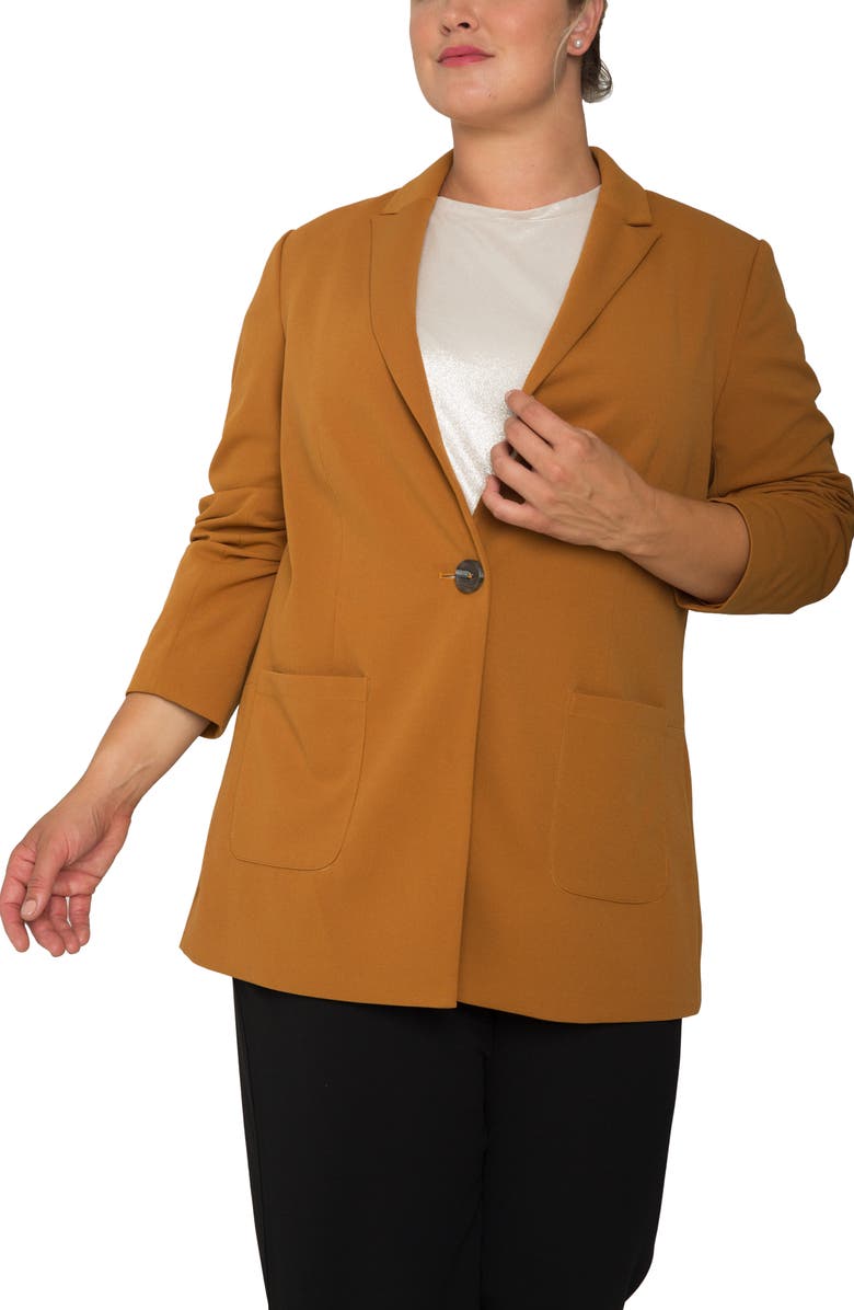 Standards & Practices Dorothy Boyfriend Jacket, Main, color, Dark Mustard