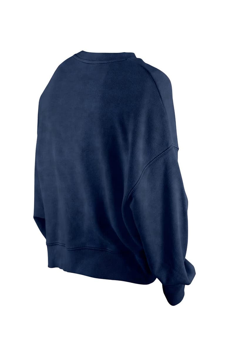 New Era Women's New Era  Navy Houston Astros Throwback Boxy Enzyme Wash Fleece Crewneck Pullover, Alternate, color, Navy