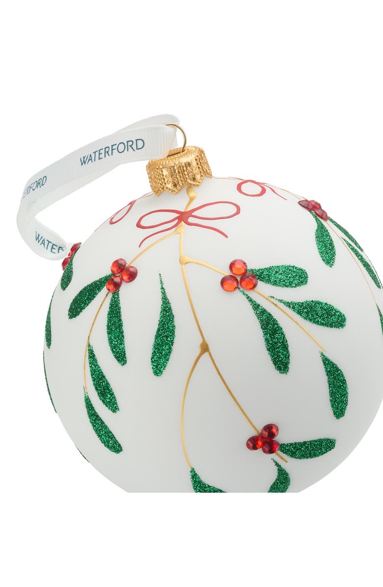 Waterford Holiday Heirlooms Mistletoe Glass Ornament, Alternate, color, Multi