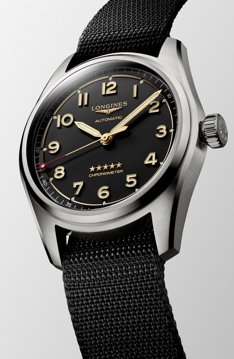 Longines Spirit Titanium Automatic Webbing Strap Watch, 40mm, Alternate, color,