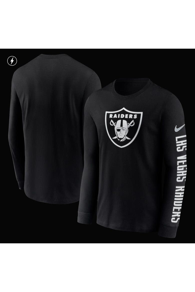 Men's Nike Black Las Vegas Raiders RFLCTV Name and Logo T-Shirt, Alternate, color, Black