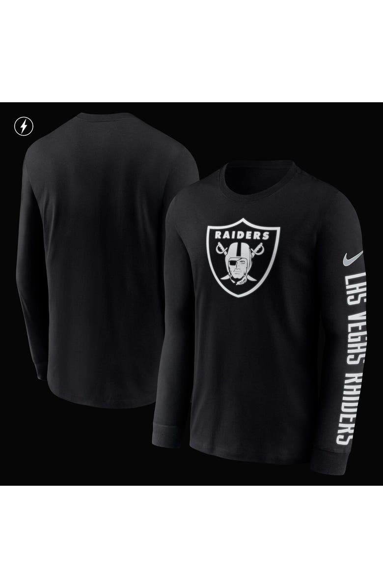 Nike Men's Nike Black Las Vegas Raiders RFLCTV Name and Logo T-Shirt, Alternate, color, Black